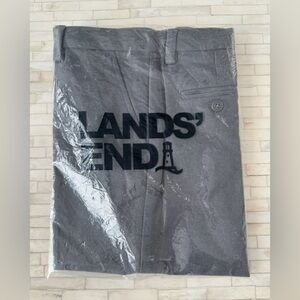 Lands End Girls Uniform Pants, Gray, Size 14 - No hem (32 Length) - Brand New